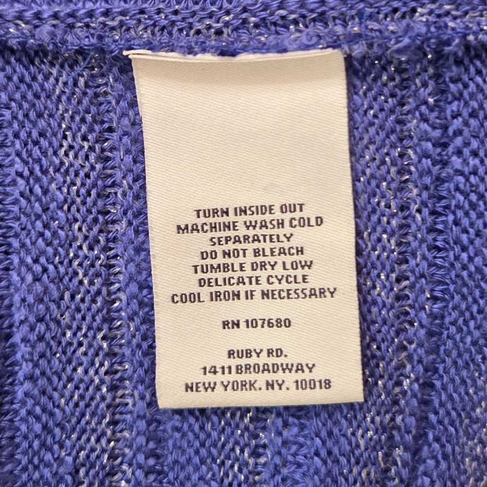 Ruby Rd. Women's Navy Open-Front Cardigan - Picture 5 of 5
